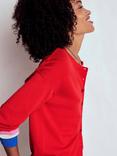 Boden Lara Colour Block Cardigan, Poppy Red/Multi