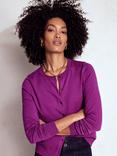 Boden Emilia Crew Neck Cardigan, Regal Purple