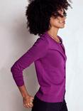 Boden Emilia Crew Neck Cardigan, Regal Purple