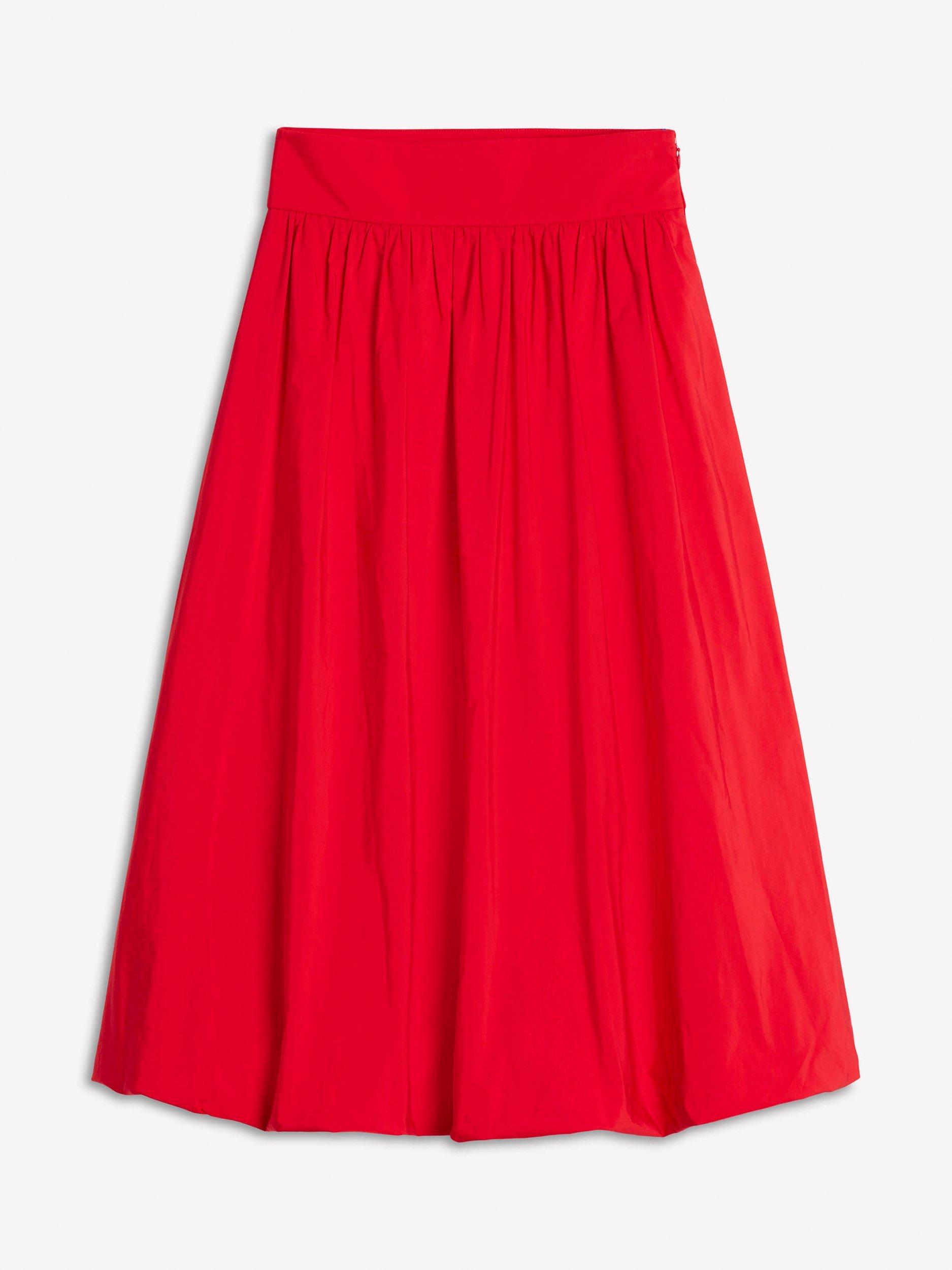 Product image 5 of 5, which shows Boden Bubble Hem Midi Skirt, Poppy Red, 10