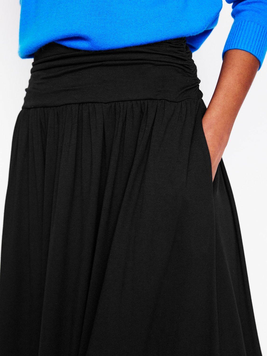 Product image 2 of 5, which shows Boden Rosaline Jersey Midi Skirt, Black, 8