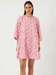 YAS Abelone Flower Applique Dress, Pink
