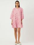 YAS Abelone Flower Applique Dress, Pink