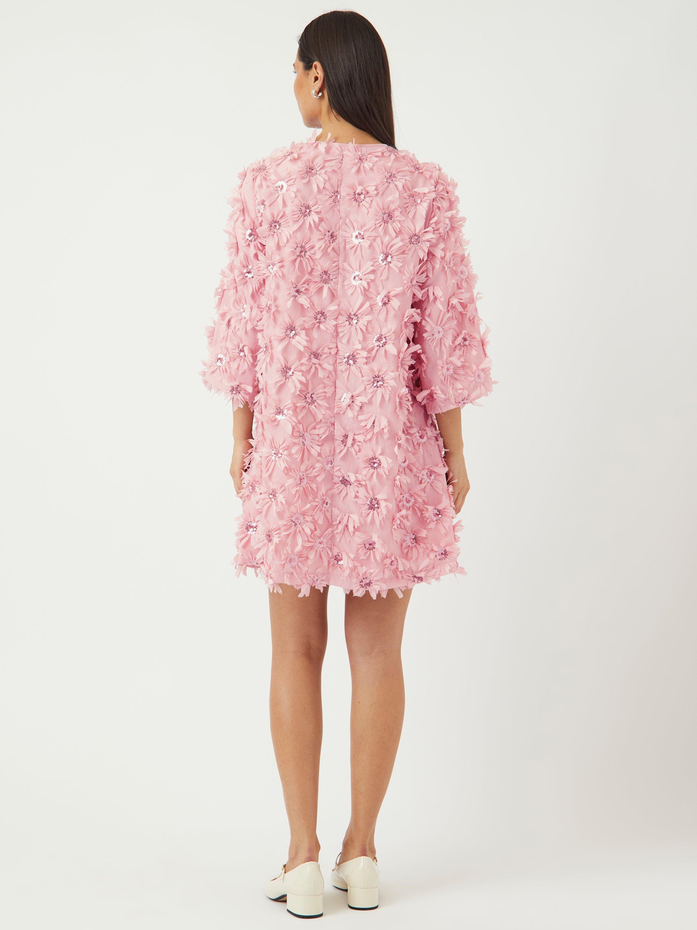Product image 3 of 6, which shows YAS Abelone Flower Applique Dress, Pink, 8