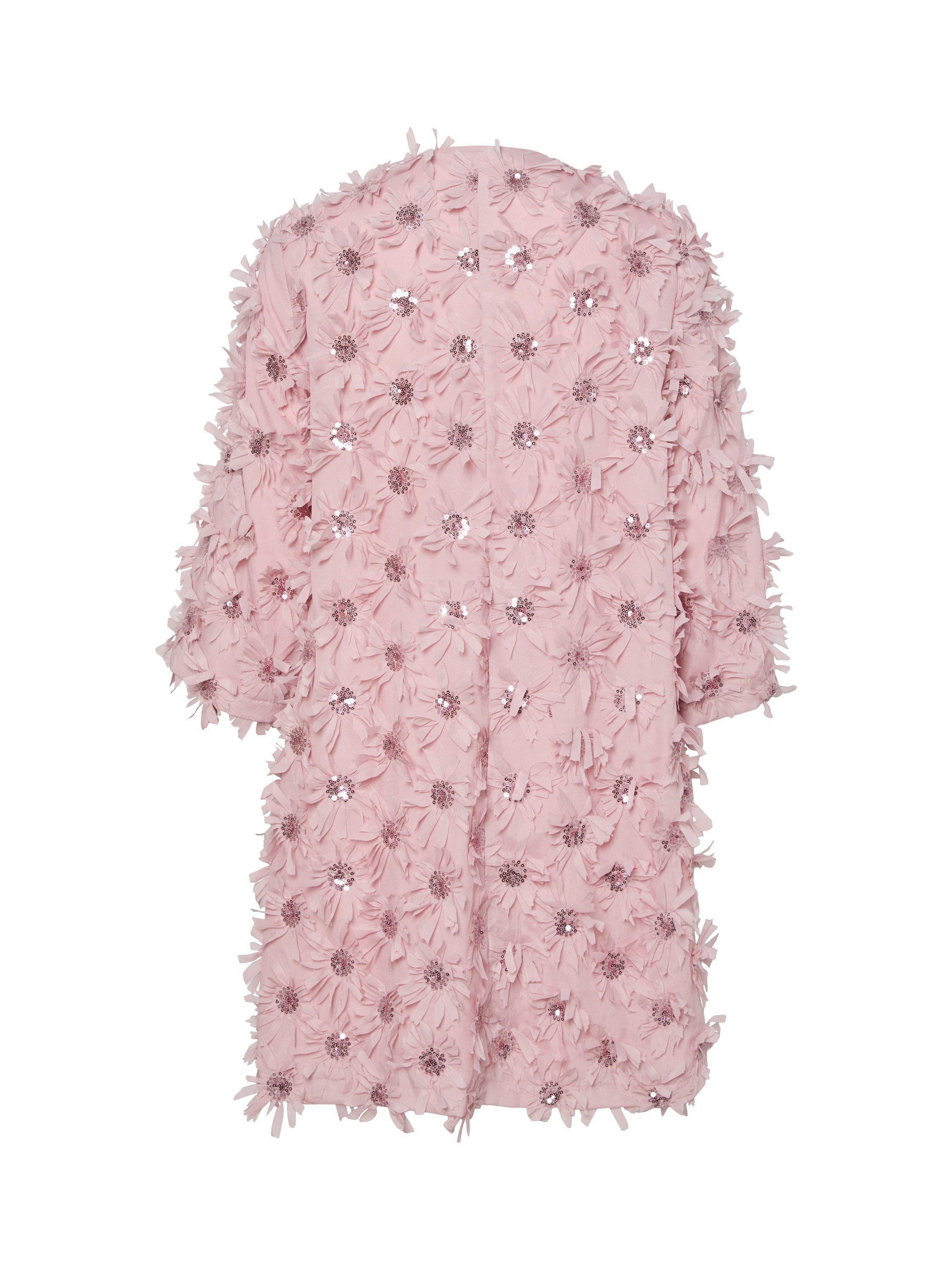 Product image 6 of 6, which shows YAS Abelone Flower Applique Dress, Pink, 8