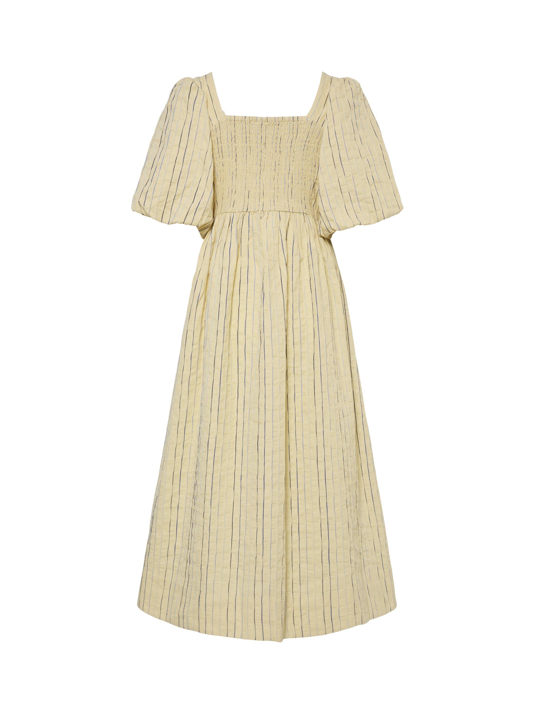 Product image 2 of 2, which shows YAS Mellow Stripe Midi Dress, Yellow, 6