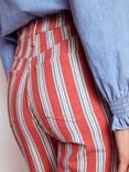 Boden High Rise Stripe Jeans, Red/Multi