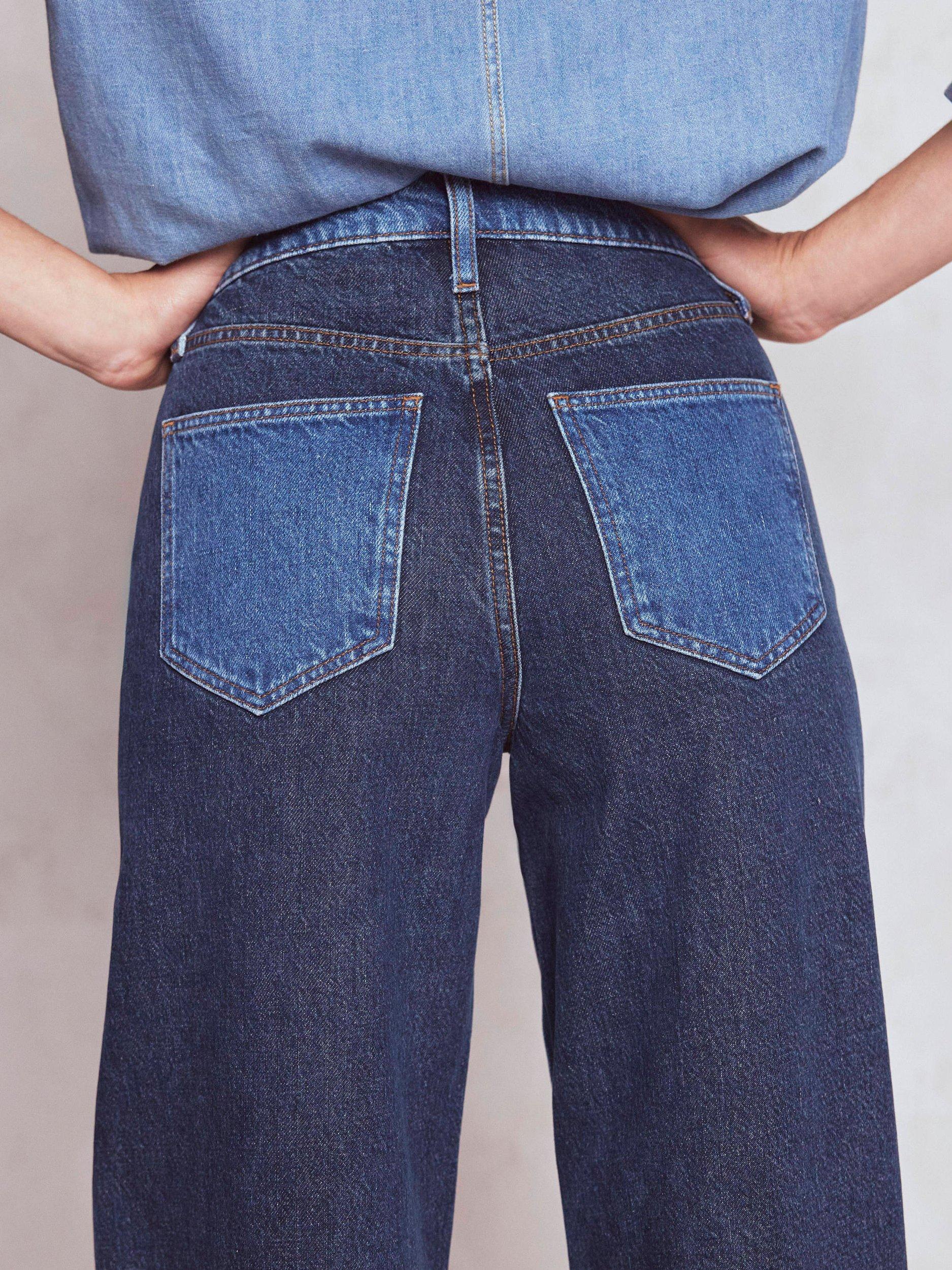 Product image 2 of 7, which shows Boden High Rise Wide Leg Contrast Pockets Jeans, Blue/Multi, 27R