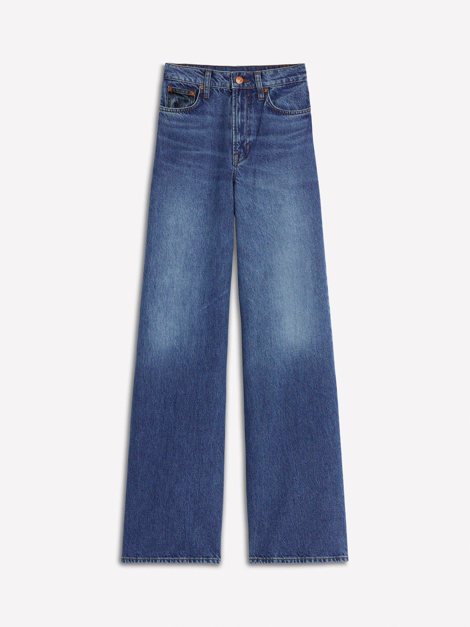 Product image 7 of 7, which shows Boden High Rise Wide Leg Contrast Pockets Jeans, Blue/Multi, 27R