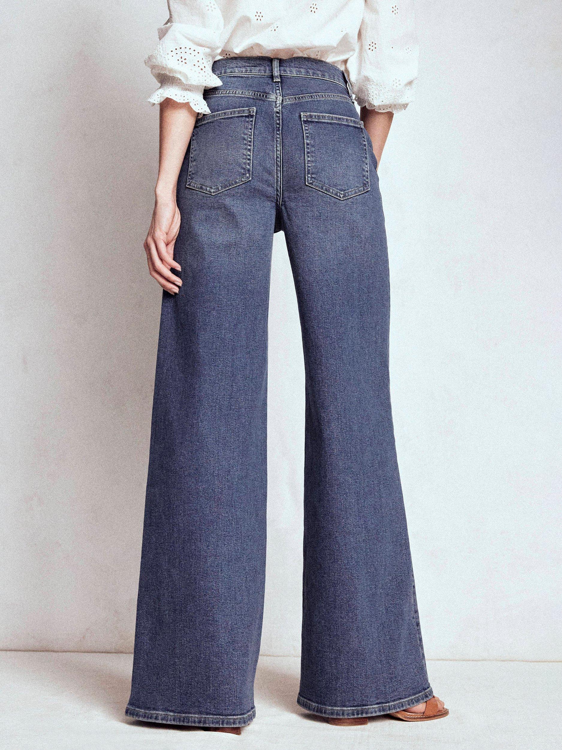 Product image 3 of 6, which shows Boden High Rise Wide Leg Jeans, Mid Vintage, 27R