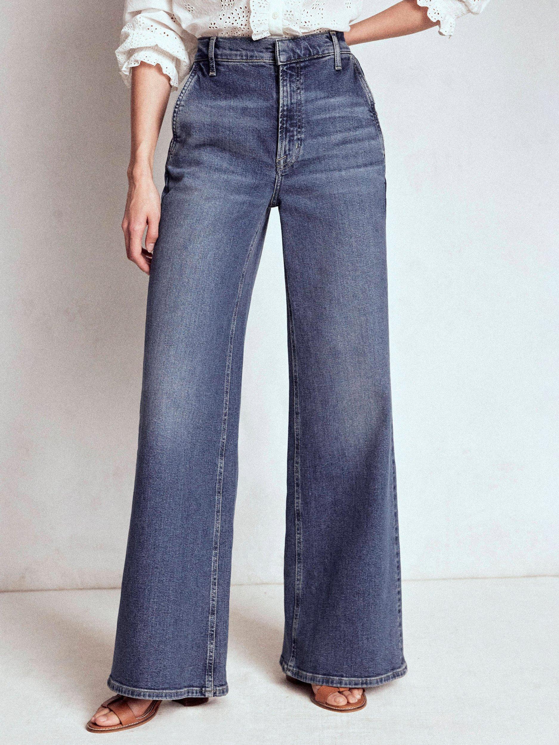 Product image 4 of 6, which shows Boden High Rise Wide Leg Jeans, Mid Vintage, 27R