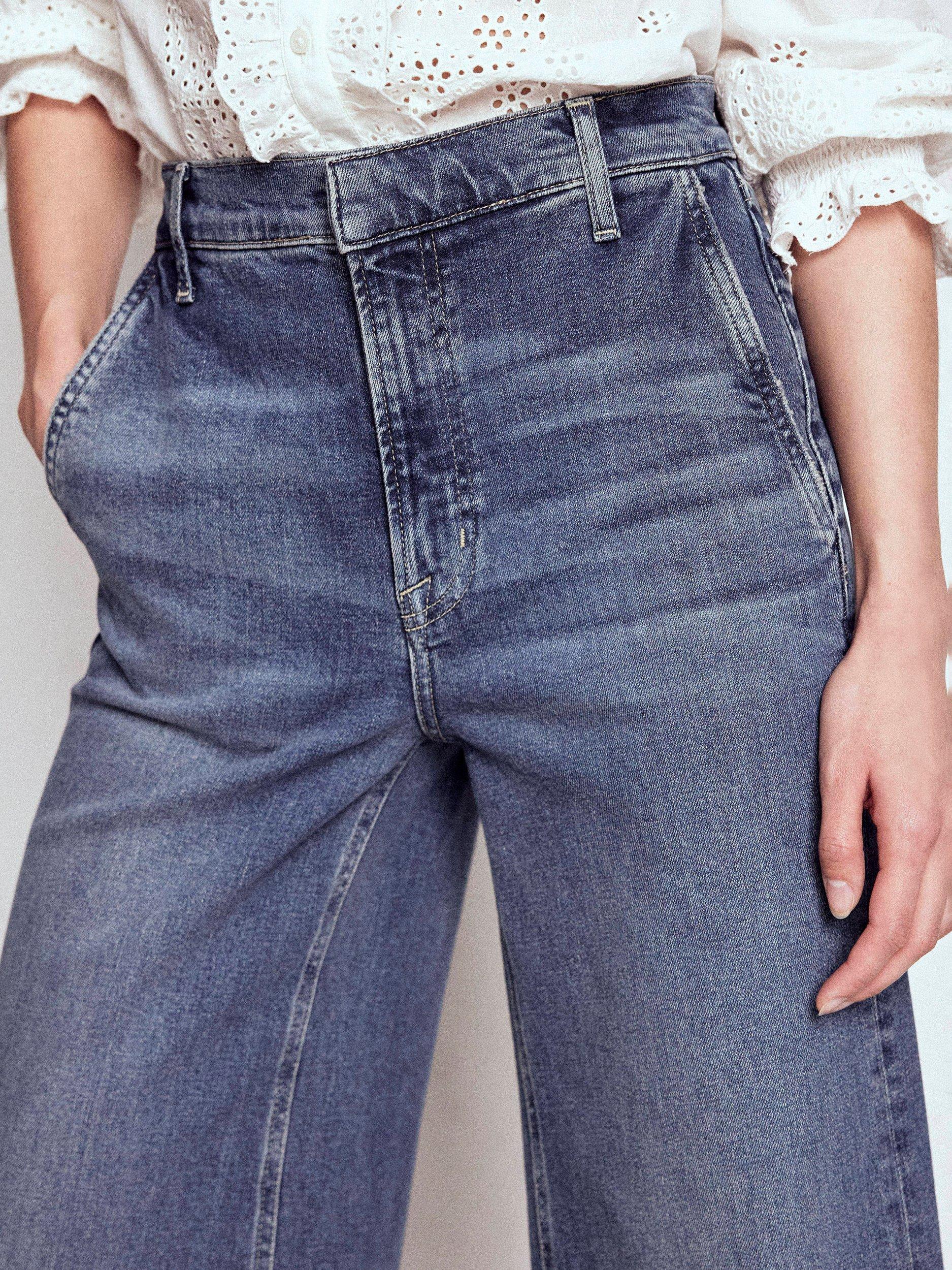 Product image 5 of 6, which shows Boden High Rise Wide Leg Jeans, Mid Vintage, 27R