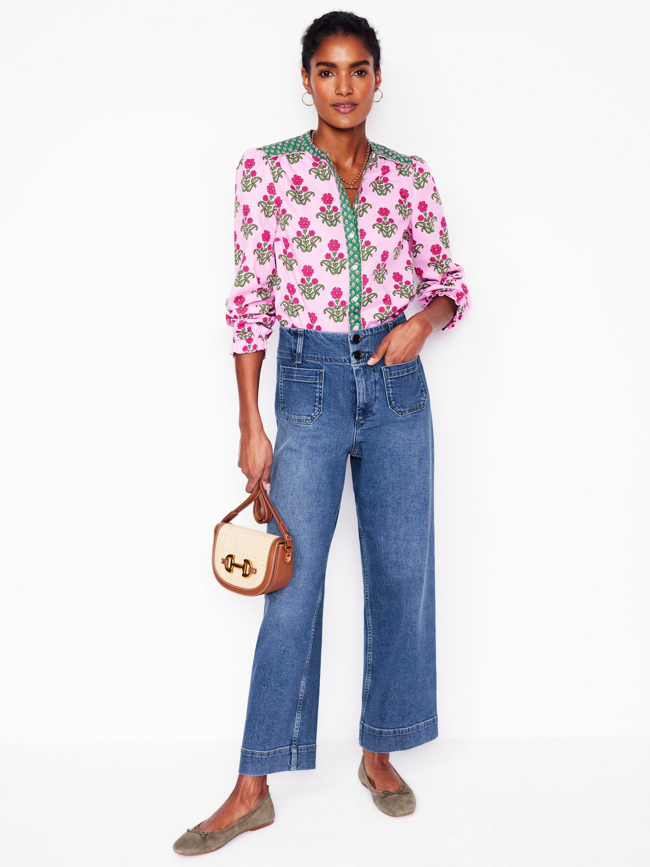 Product image 1 of 5, which shows Boden Primrose Patch Pocket Jeans, Light Vintage, 27R
