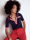 Boden Henley Colour Block T-Shirt, Navy