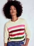 Boden Lara Stripe Relaxed Jumper, Ivory/Multi