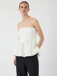 YAS Fera Sleeveless Peplum Top, White