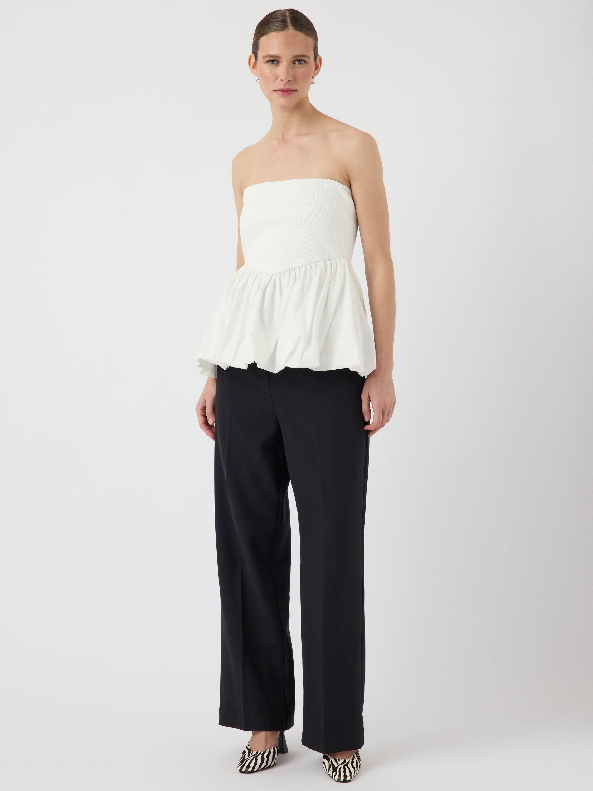 Product image 2 of 6, which shows YAS Fera Sleeveless Peplum Top, White, 6