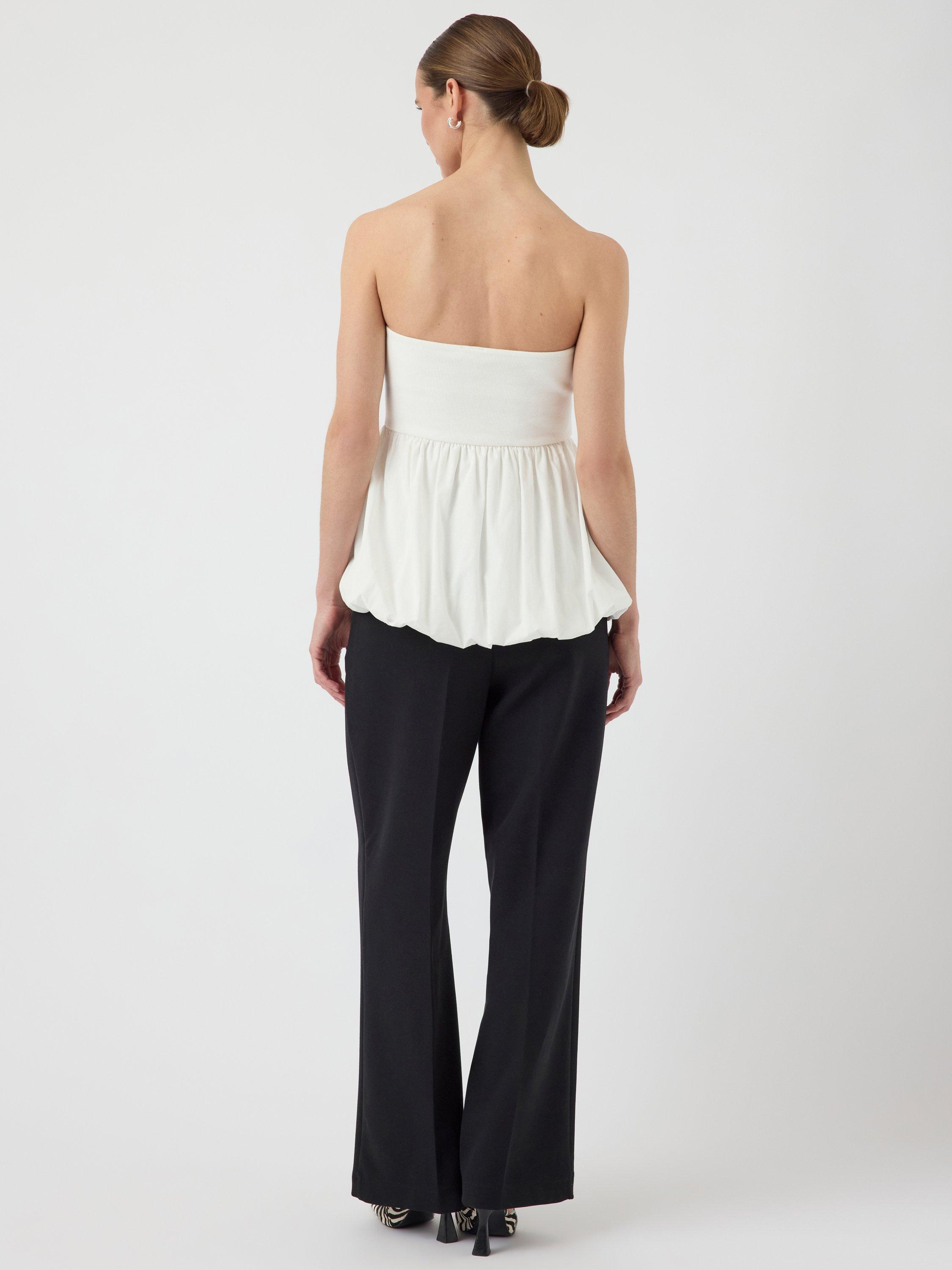 Product image 4 of 6, which shows YAS Fera Sleeveless Peplum Top, White, 6