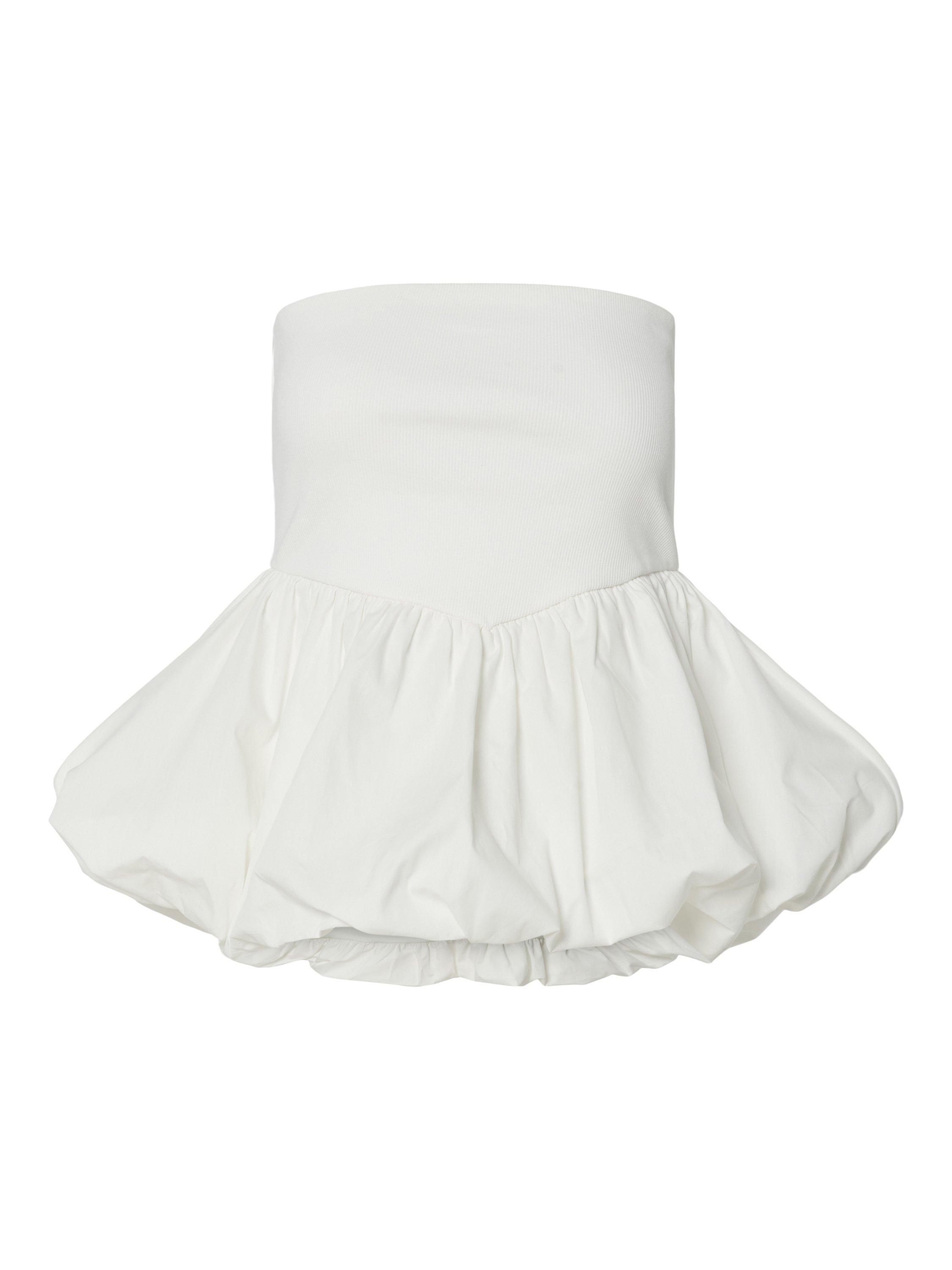 Product image 5 of 6, which shows YAS Fera Sleeveless Peplum Top, White, 6