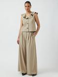 YAS Ligga Wide Leg Trousers, Beige
