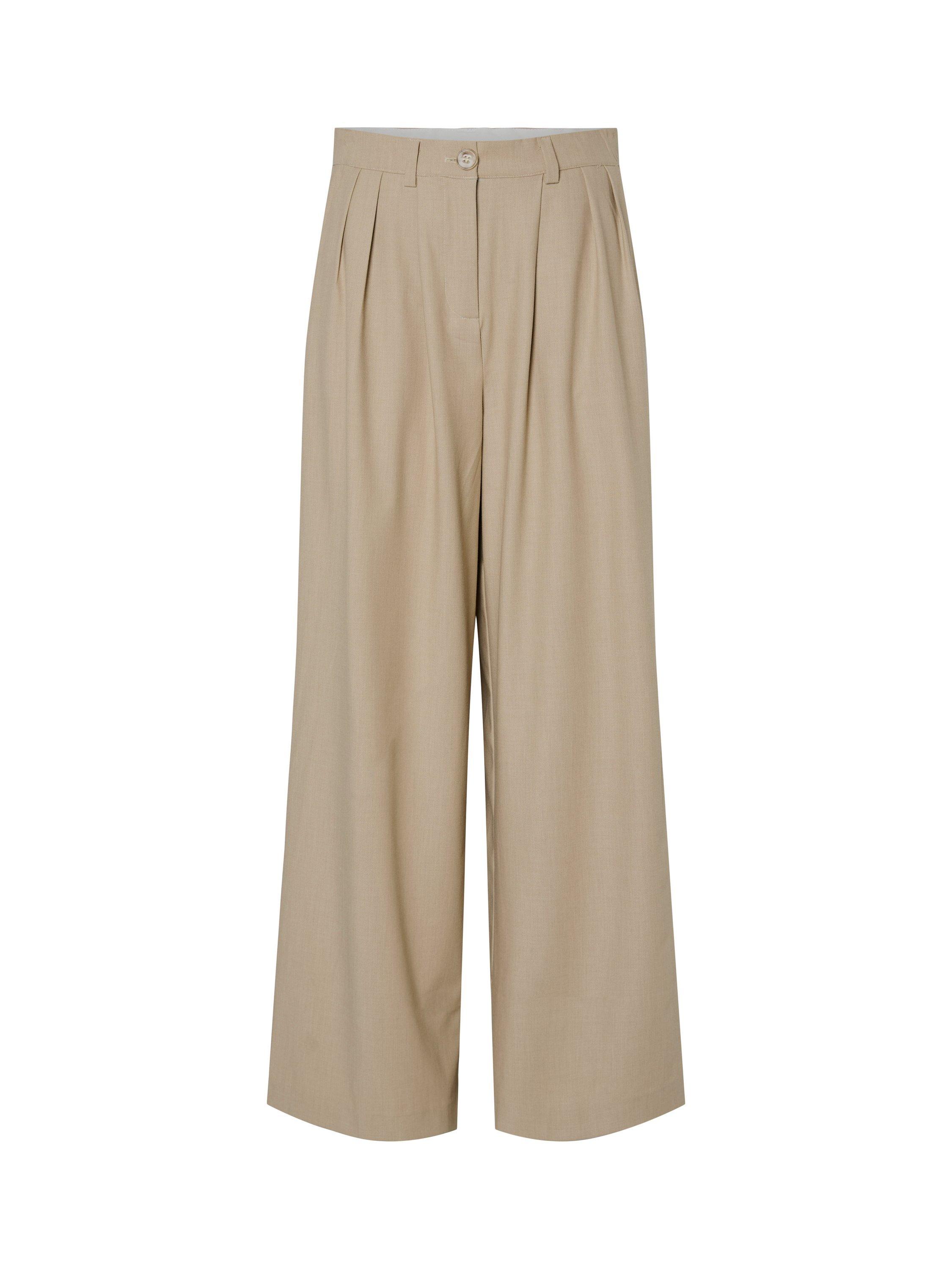 Product image 5 of 6, which shows YAS Ligga Wide Leg Trousers, Beige, XS