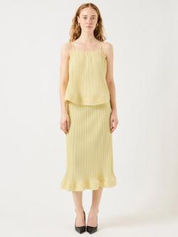 YAS Riva Plisse Strappy Top, Yellow - view 2, Yellow