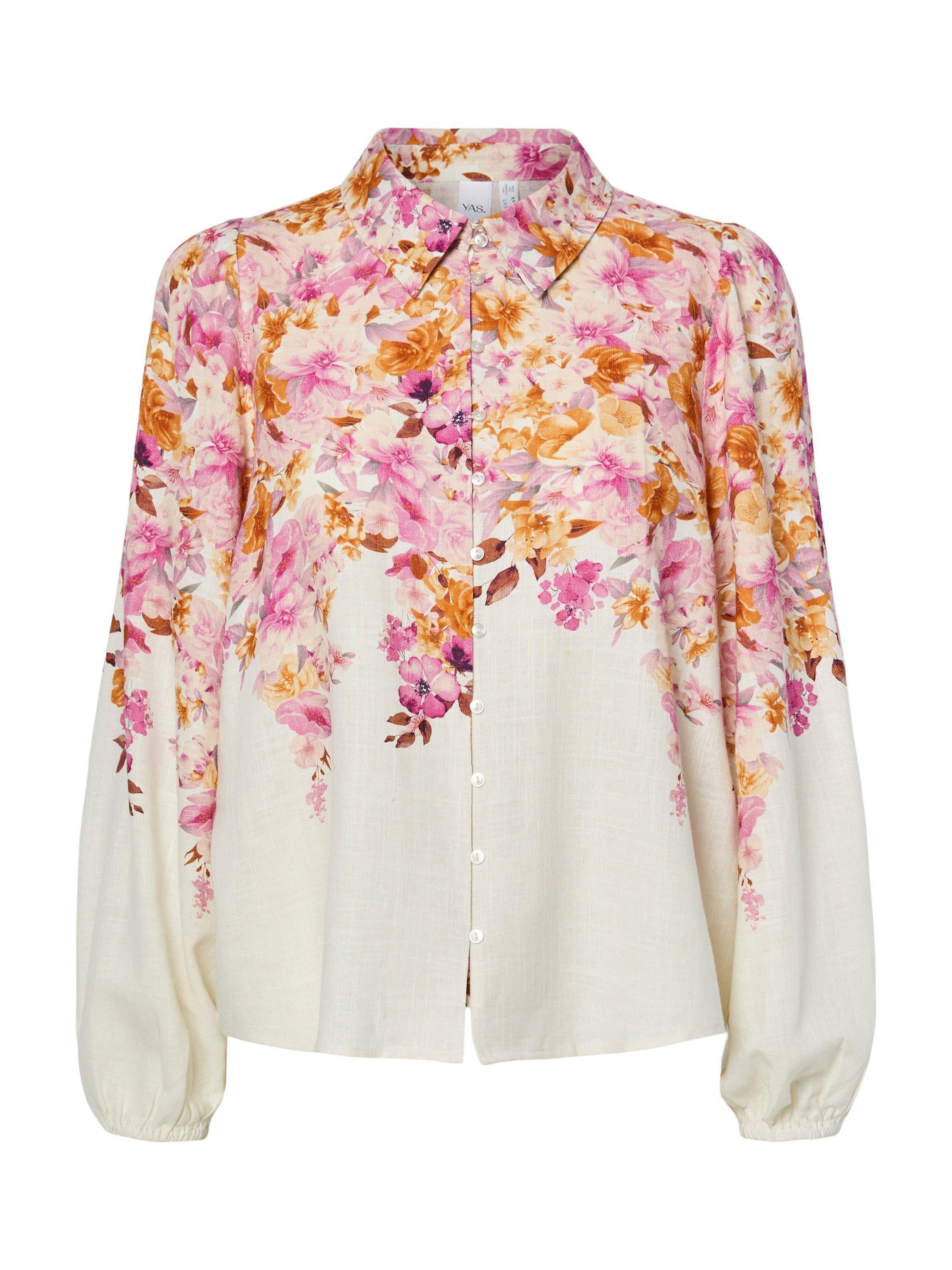 Product image 1 of 2, which shows YAS Cleo Classic Floral Button Neck Shirt, Multi, 6