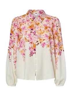 YAS Cleo Classic Floral Button Neck Shirt, Multi