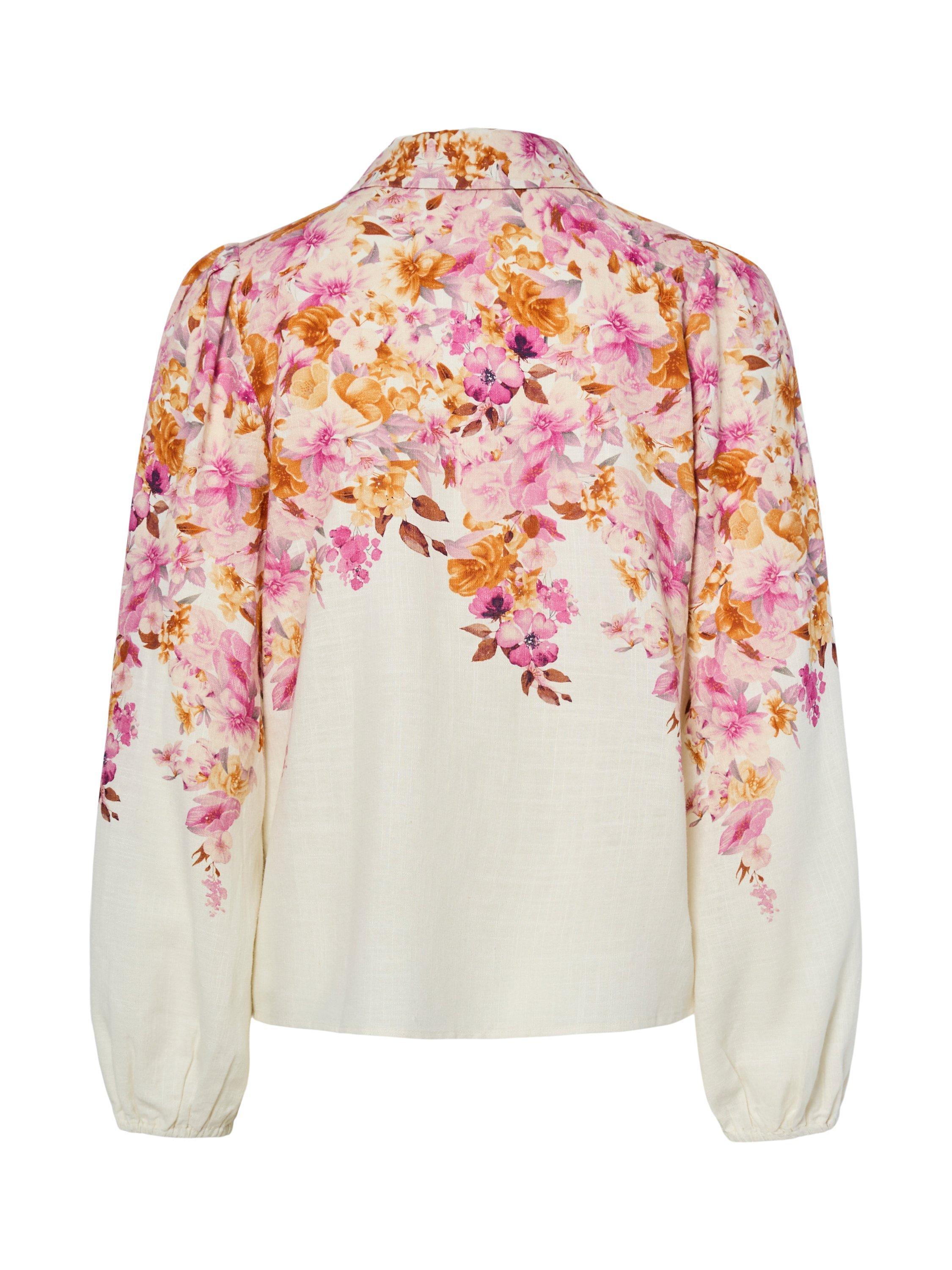 Product image 2 of 2, which shows YAS Cleo Classic Floral Button Neck Shirt, Multi, 6