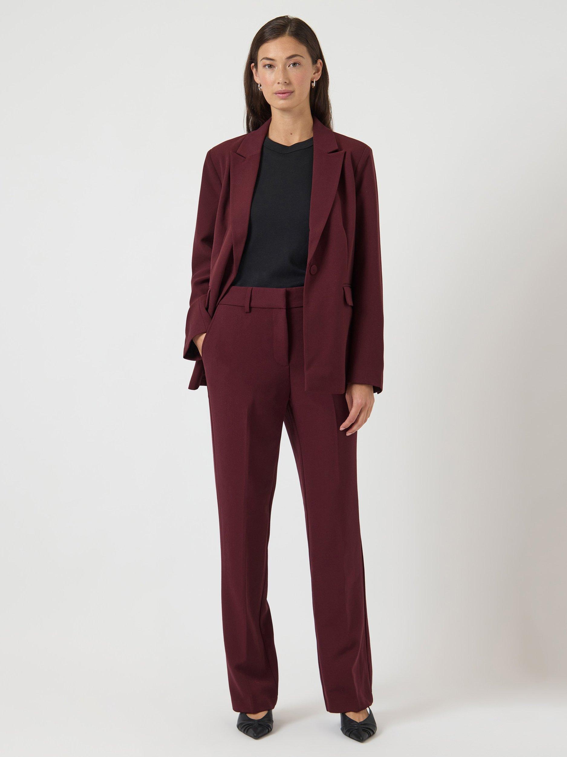 YAS Likka Tailored Trousers, Burgundy