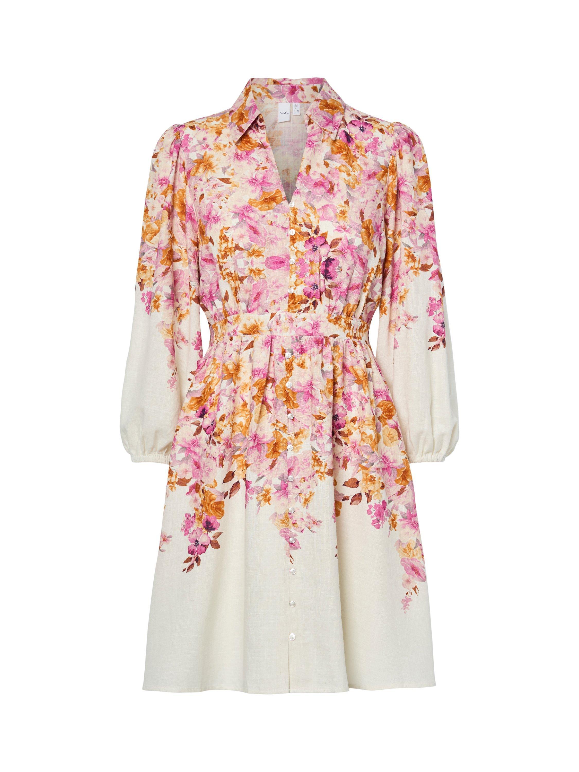 Product image 1 of 2, which shows YAS Cleo Fit And Flare Floral V-Neck Midi Dress, Multi, 6