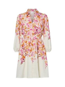 YAS Cleo Fit And Flare Floral V-Neck Midi Dress, Multi