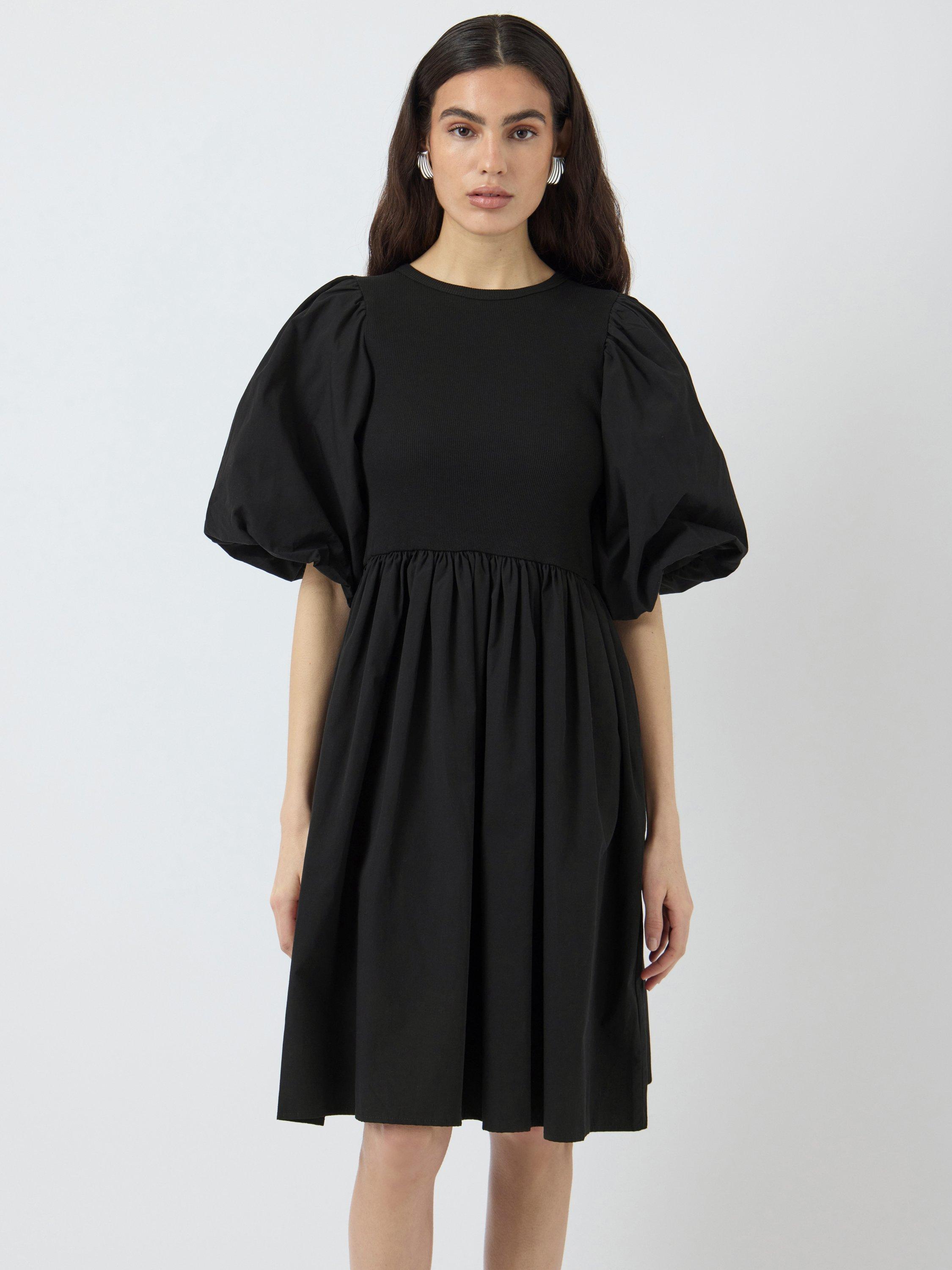 Product image 1 of 6, which shows YAS Miri Puff Sleeve Mini Dress, Black, XS