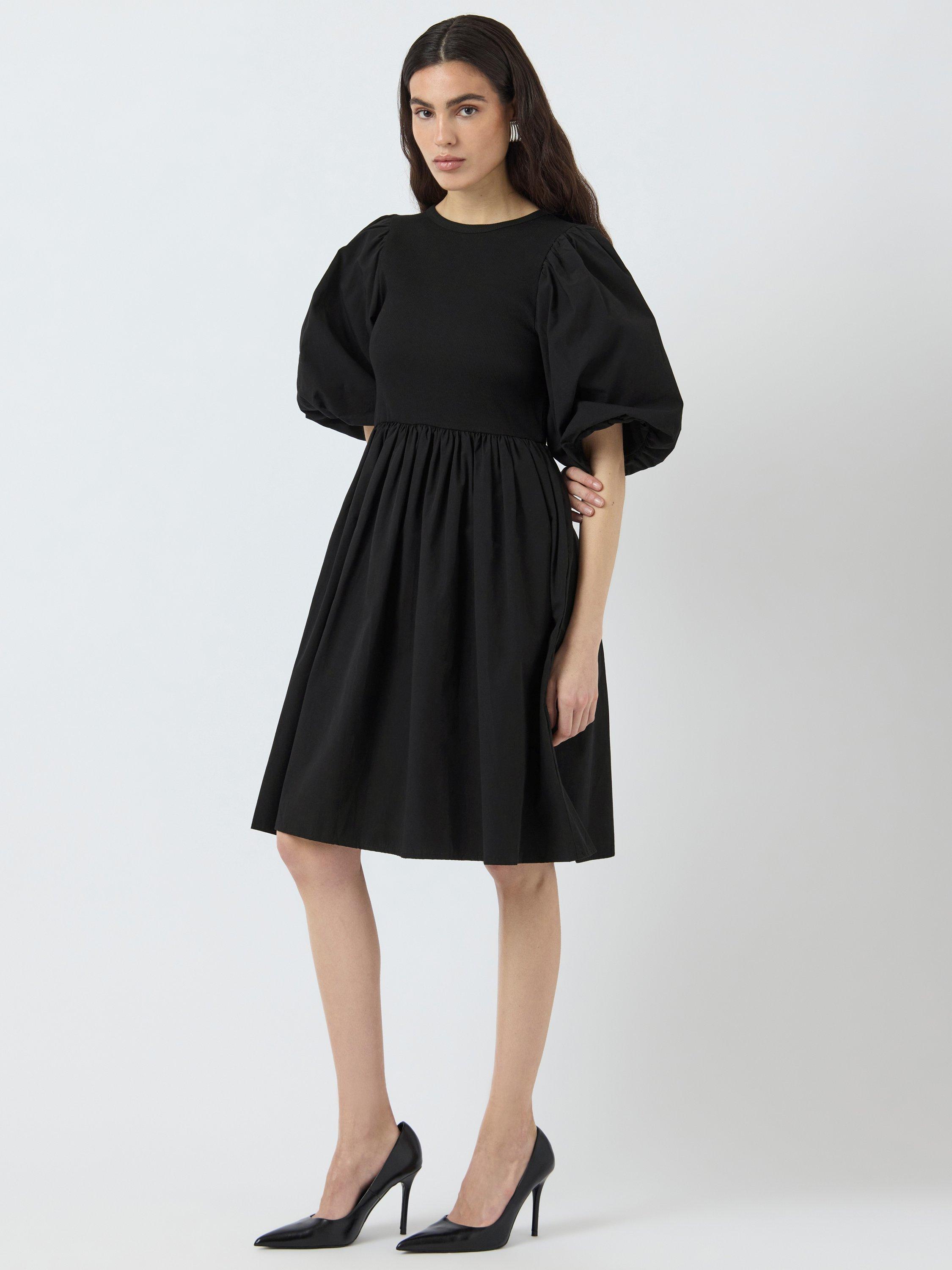 Product image 3 of 6, which shows YAS Miri Puff Sleeve Mini Dress, Black, XS