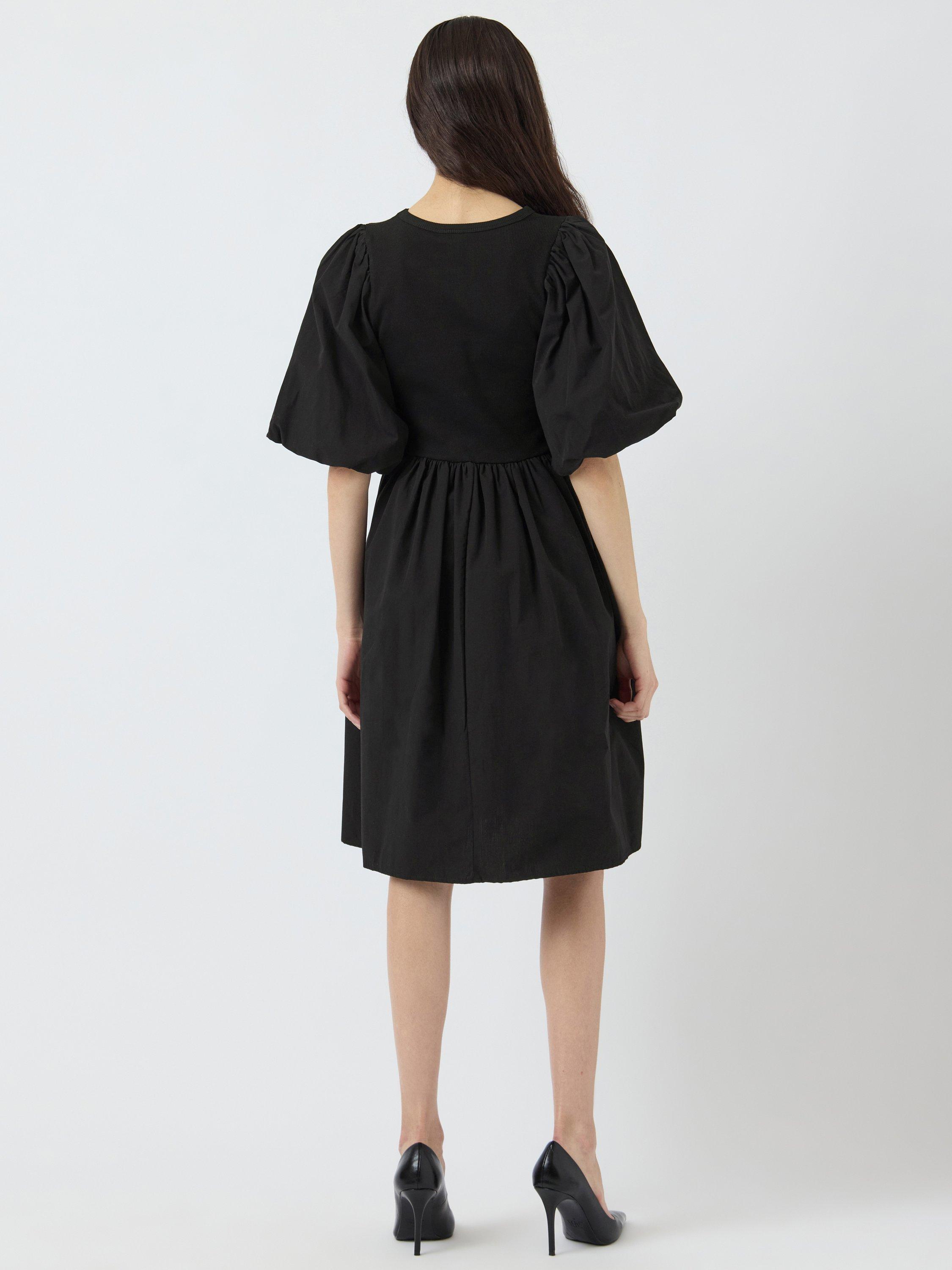 Product image 4 of 6, which shows YAS Miri Puff Sleeve Mini Dress, Black, XS