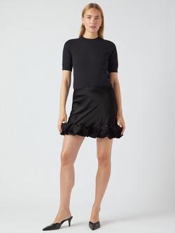 YAS Yasflo Mid Rise A-Line Mini Skirt, Black