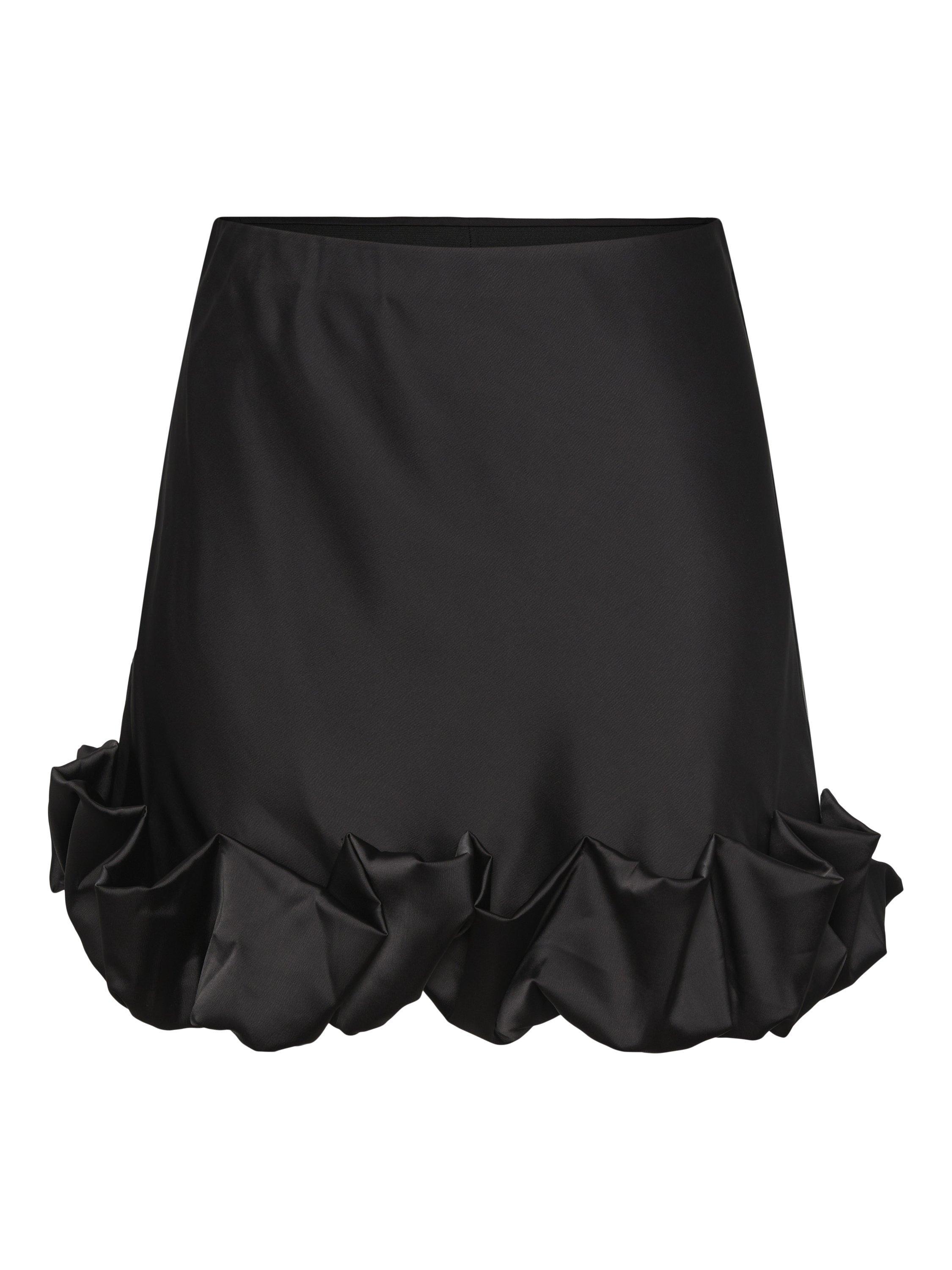 Product image 5 of 6, which shows YAS Yasflo Mid Rise A-Line Mini Skirt, Black, 6