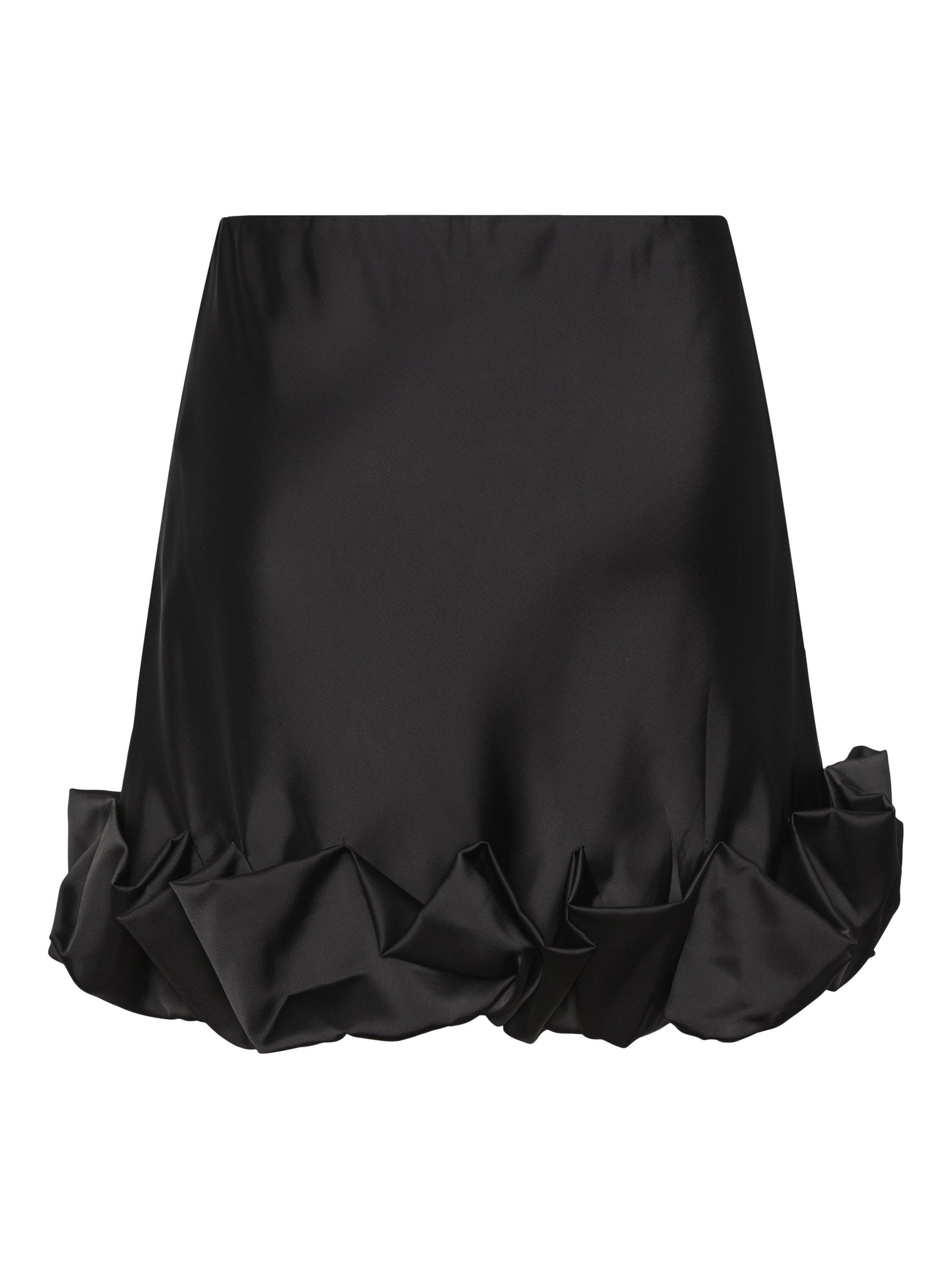 Product image 6 of 6, which shows YAS Yasflo Mid Rise A-Line Mini Skirt, Black, 6