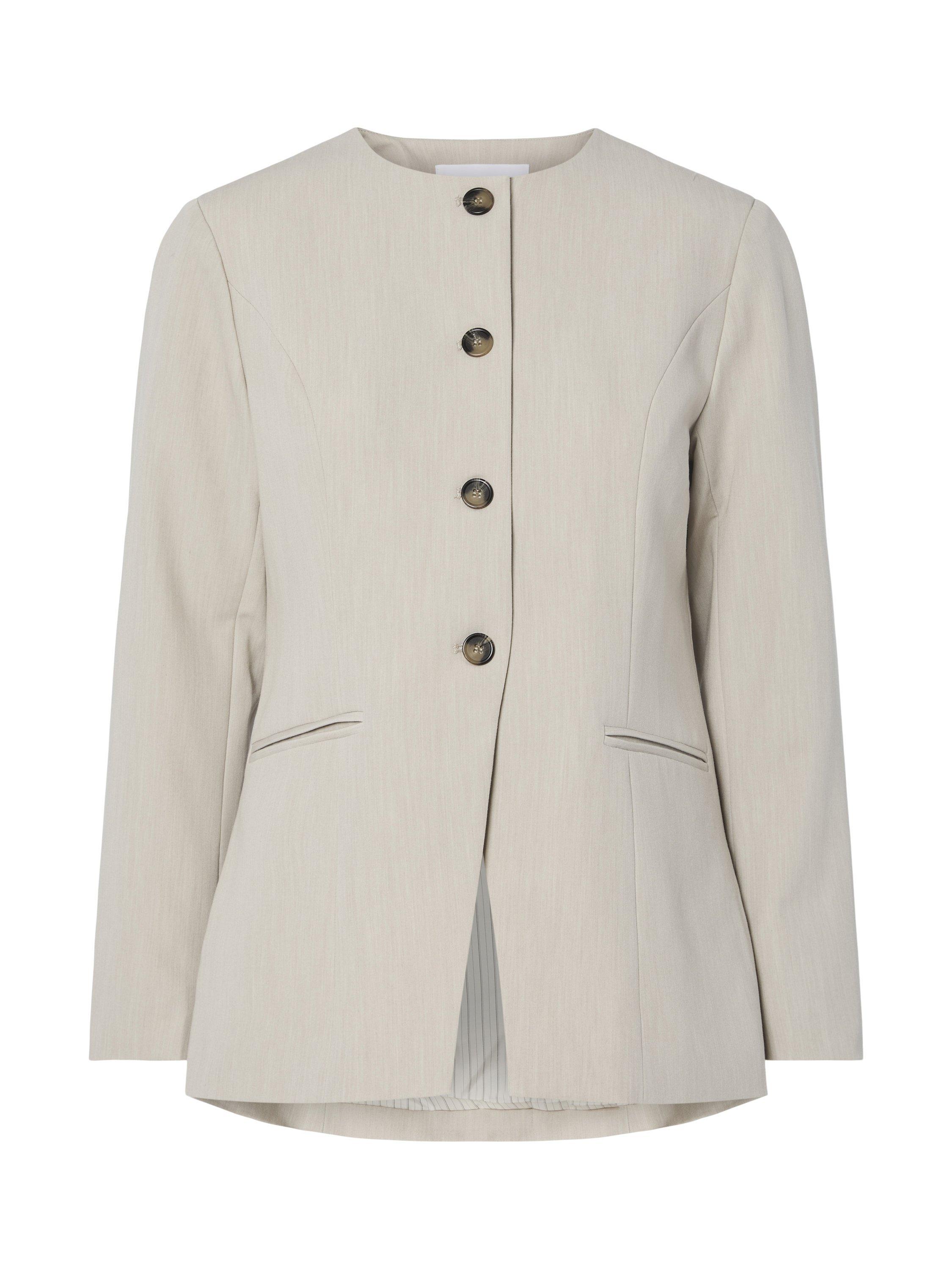 Product image 5 of 6, which shows YAS Vesti Collarless Blazer, Grey, 6