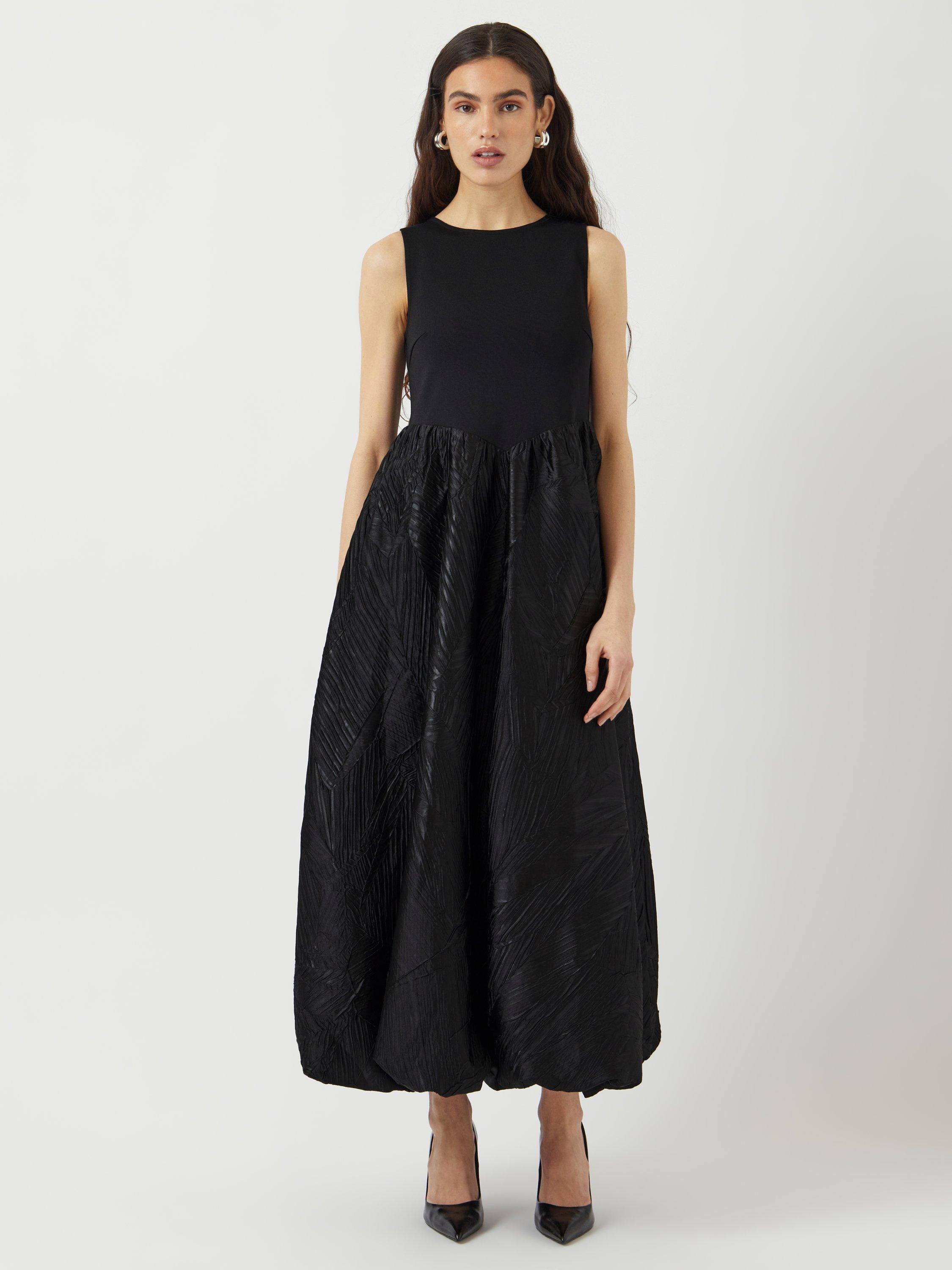 Product image 2 of 8, which shows YAS Viro Midi Jacquard Dress, Black, 10