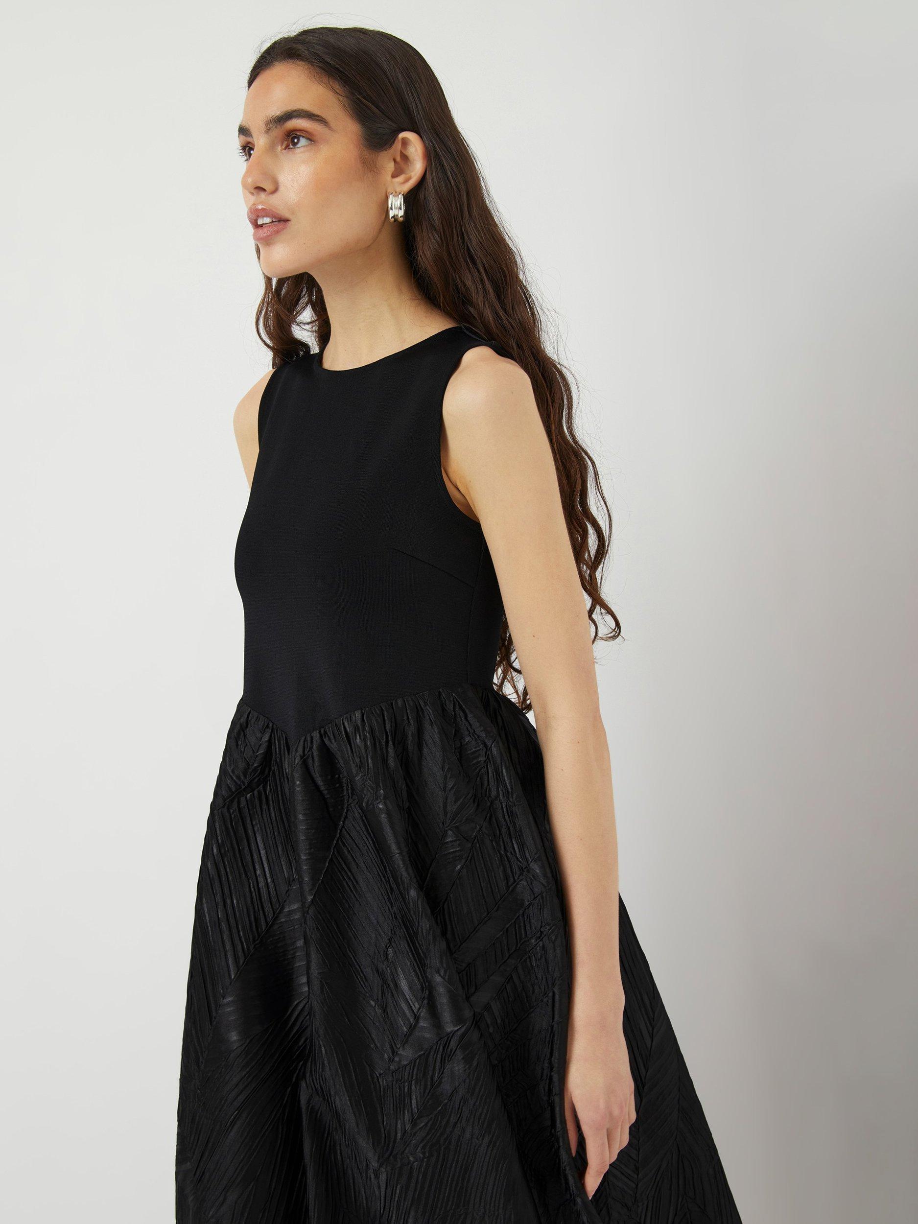 Product image 3 of 8, which shows YAS Viro Midi Jacquard Dress, Black, 10