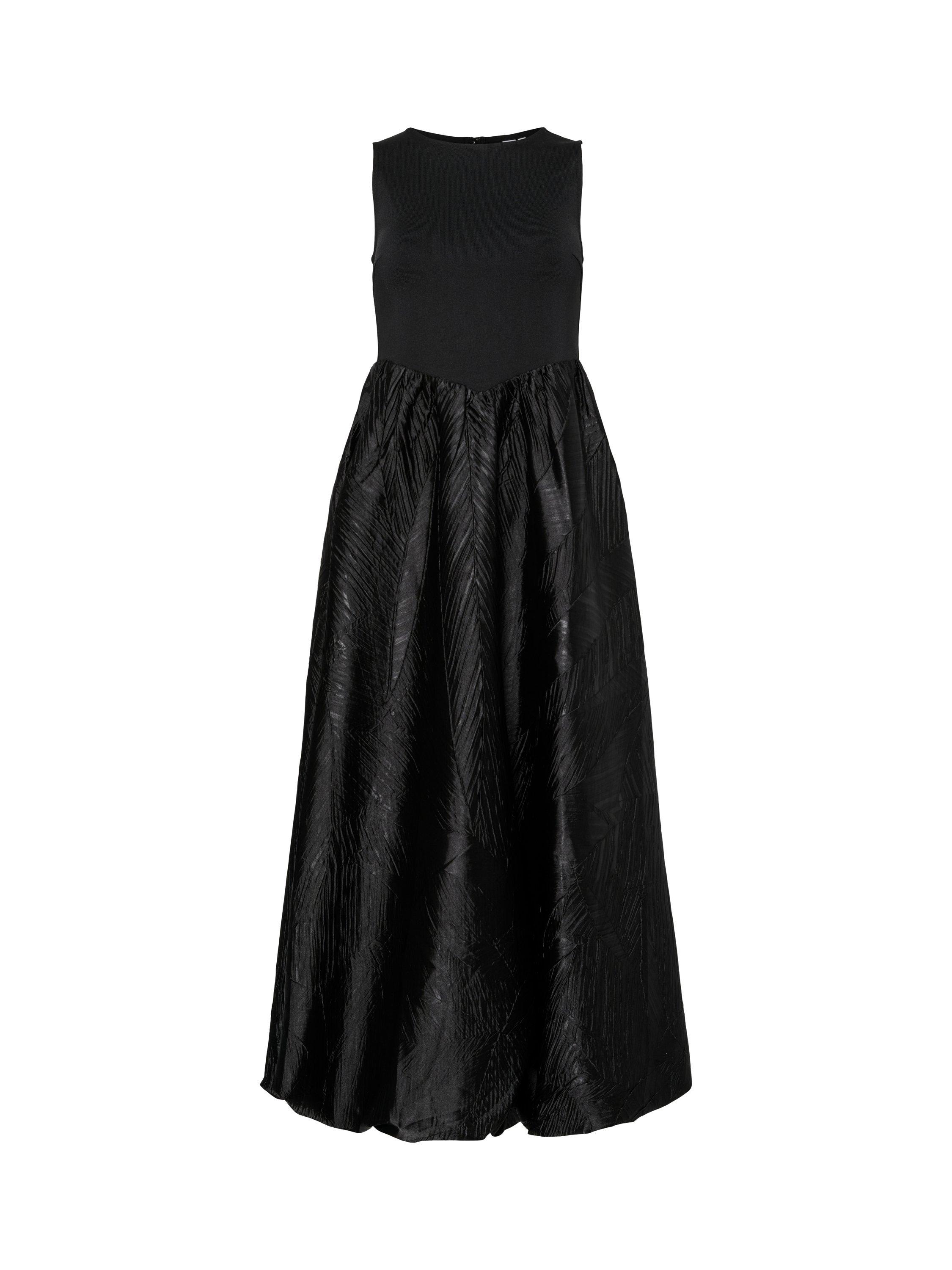 Product image 7 of 8, which shows YAS Viro Midi Jacquard Dress, Black, 10