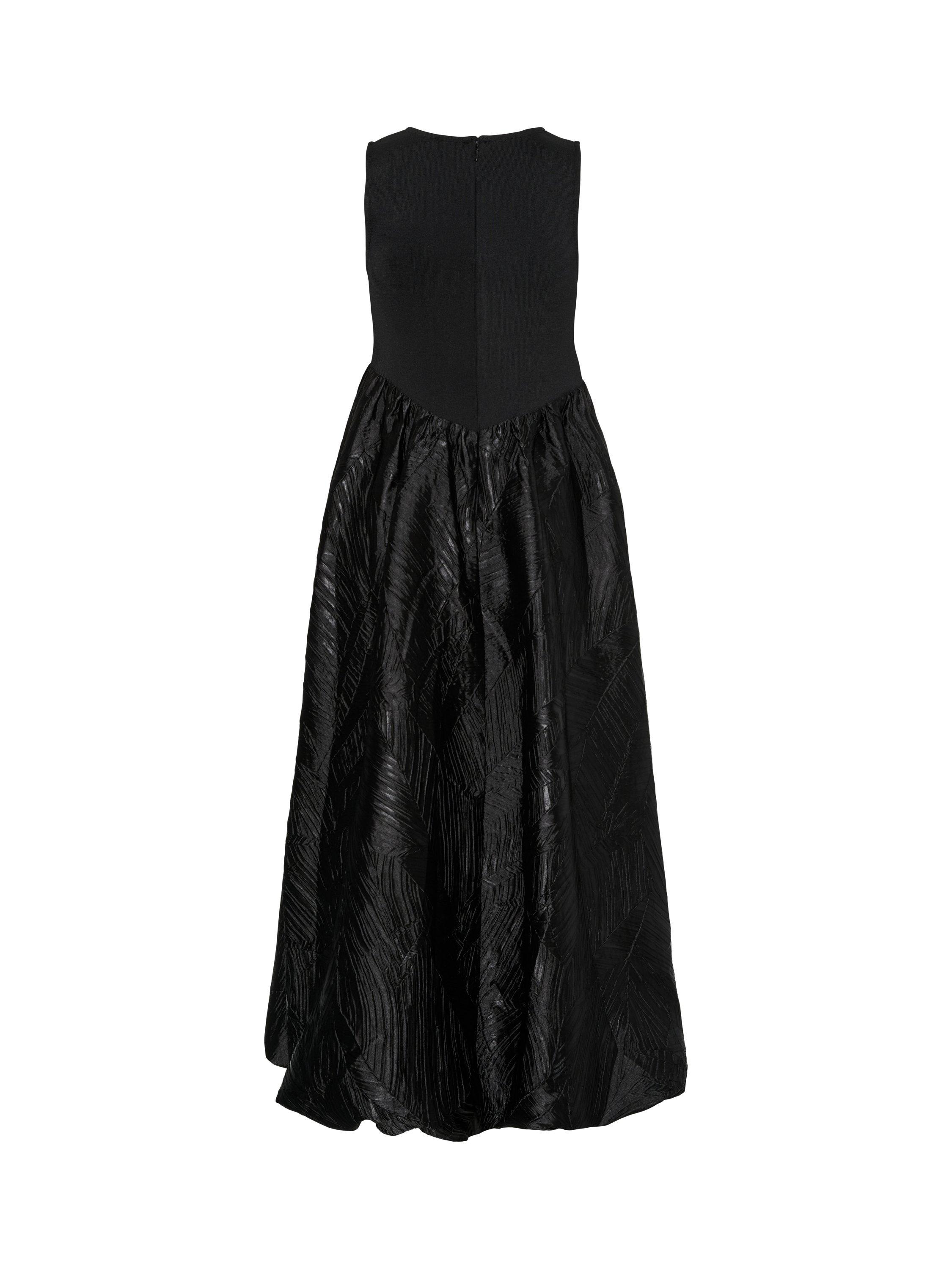 Product image 8 of 8, which shows YAS Viro Midi Jacquard Dress, Black, 10