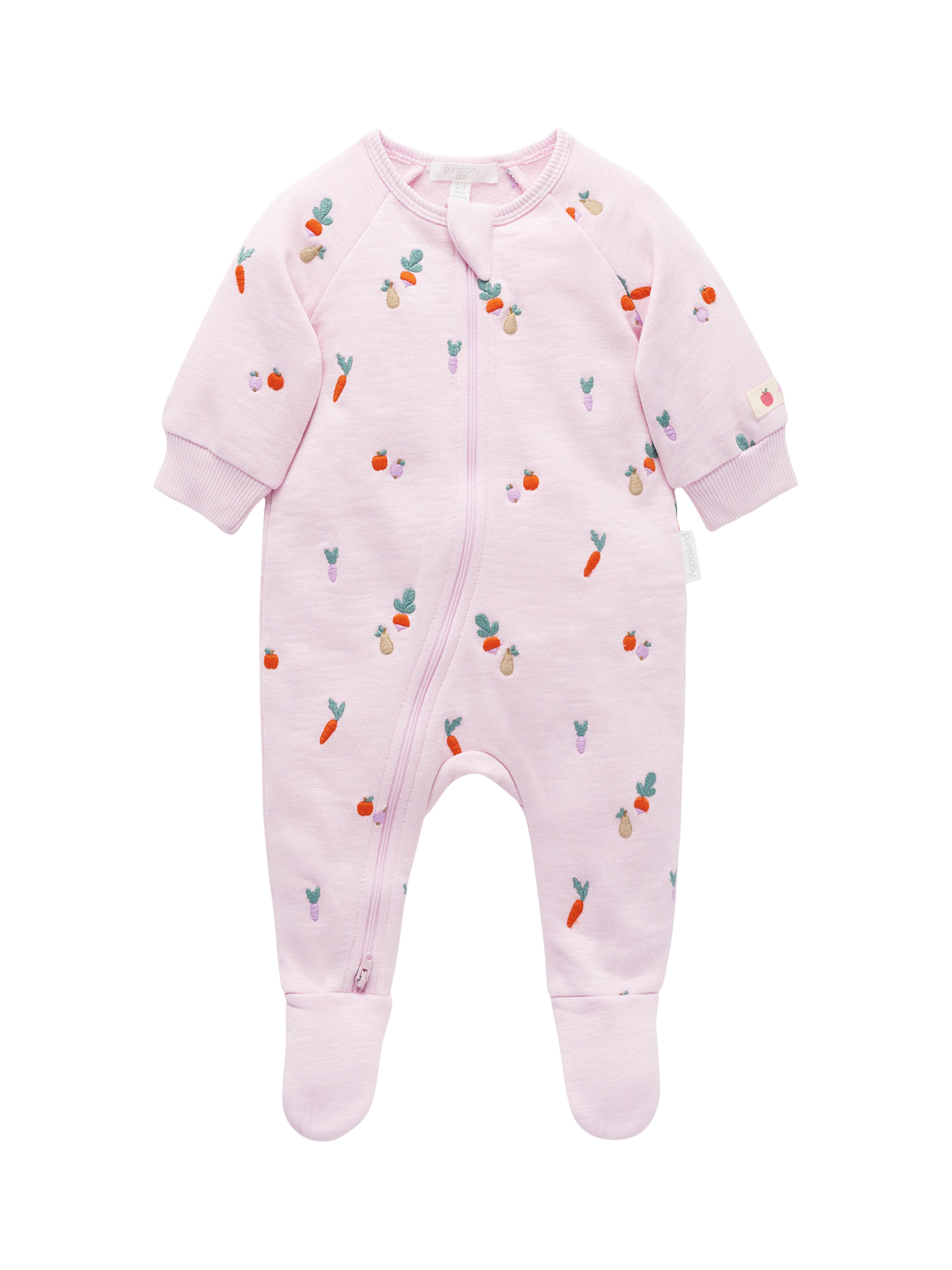 Pureaby Baby Cotton Fleece Sleepsuit, Winter Fruits