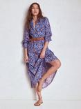 Boden Cecily Floral Midi Dress, Blue/Multi
