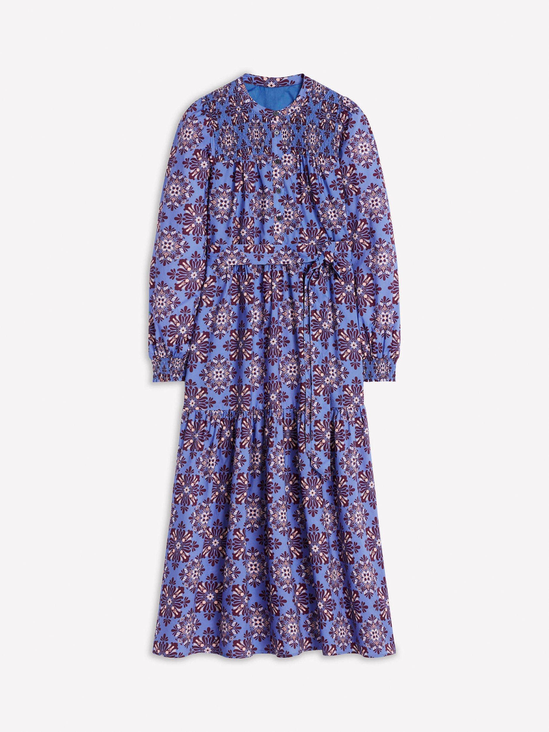 Product image 6 of 6, which shows Boden Cecily Floral Midi Dress, Blue/Multi, 8