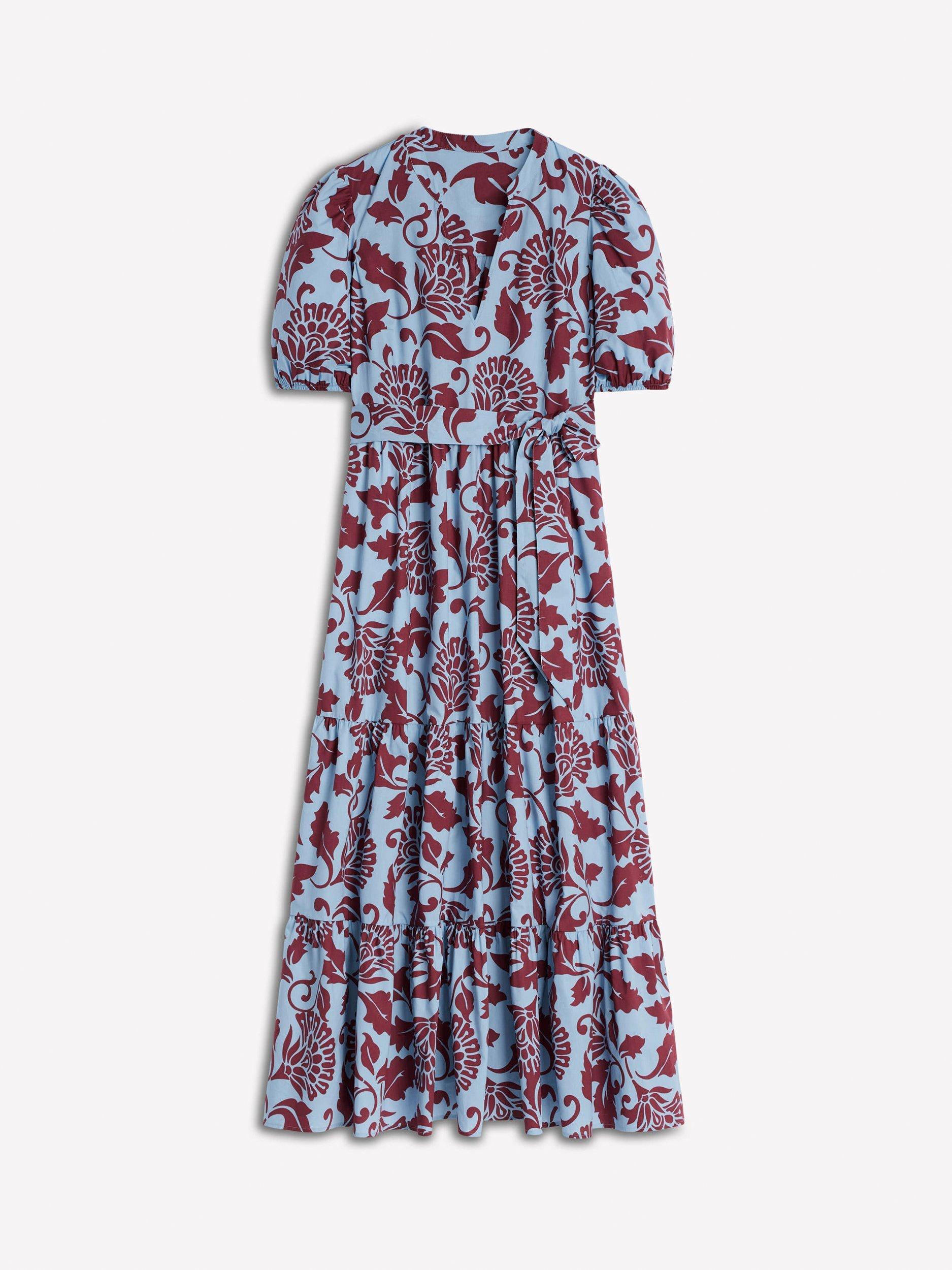 Product image 5 of 5, which shows Boden Christabel Floral Midi Dress, Blue/Multi, 10
