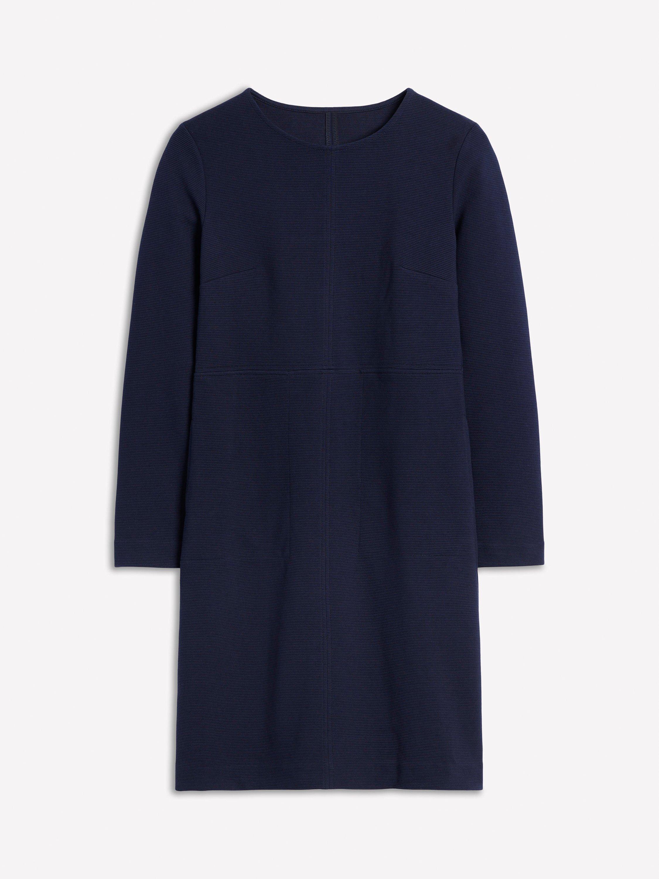 Product image 5 of 5, which shows Boden Cornelia Ottoman Shift Dress, Navy, 16