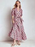 Boden Christabel Floral Midi Dress, Pink/Multi