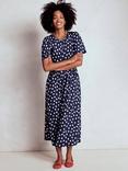 Boden Louisa Polka Dot Midi Dress, Navy/Multi